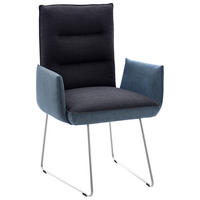 ARMLEHNSTUHL  in Stahl Flachgewebe  - Blau/Edelstahlfarben, Design, Textil/Metall (59/93/59cm) - Dieter Knoll