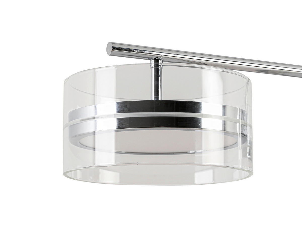 LED-HÄNGELEUCHTE Luca 93/18/120 cm   - Chromfarben, Design, Glas/Kunststoff (93/18/120cm) - Novel