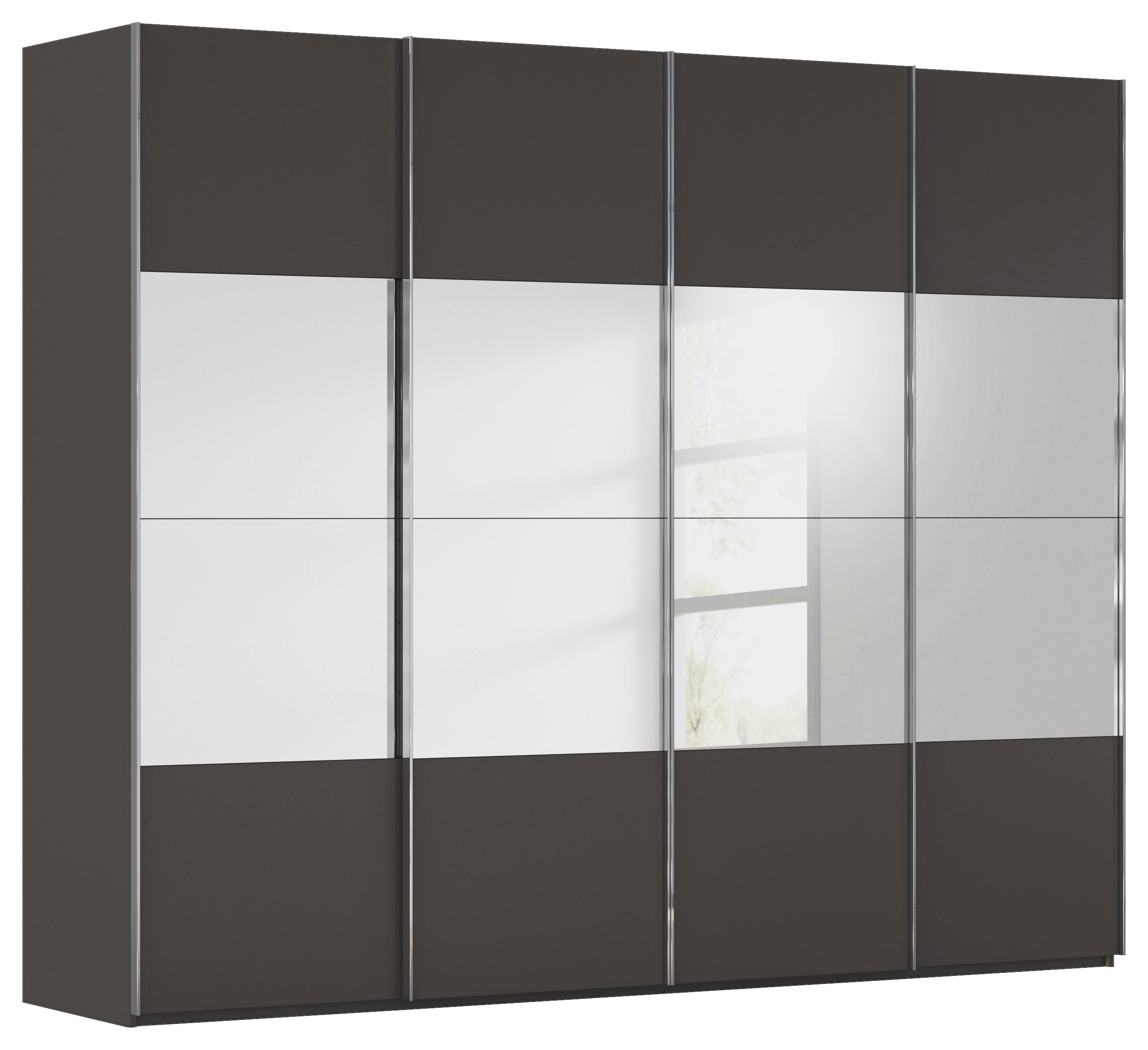 SCHWEBETÜRENSCHRANK 271/235/68 cm 4-türig Graphitfarben  - Chromfarben/Graphitfarben, Design, Holzwerkstoff/Metall (271/235/68cm) - Novel