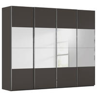 SCHWEBETÜRENSCHRANK 271/235/68 cm 4-türig Graphitfarben  - Chromfarben/Graphitfarben, Design, Holzwerkstoff/Metall (271/235/68cm) - Novel