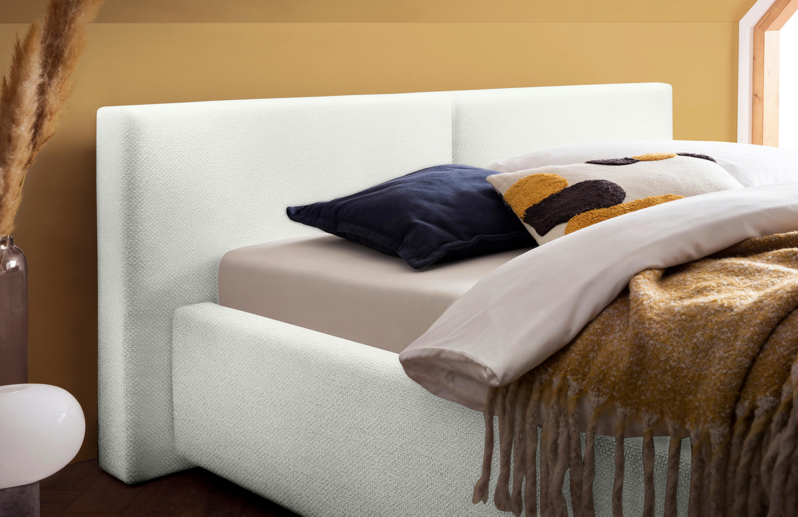 POLSTERBETT Weiß 140/200 cm  - Weiß, Basics, Textil (140/200cm) - Boxxx