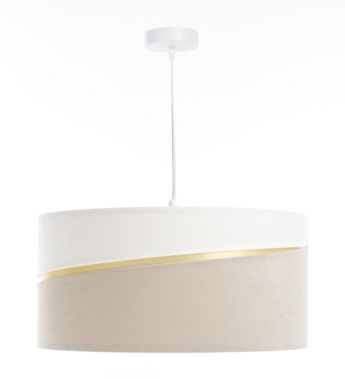 HÄNGELEUCHTE Swing 50/95 cm   - Beige/Goldfarben, Design, Kunststoff/Textil (50/95cm)