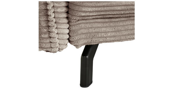 BIGSOFA in Cord Taupe - Taupe/Schwarz, Design, Textil/Metall (226/91/103cm) - Carryhome
