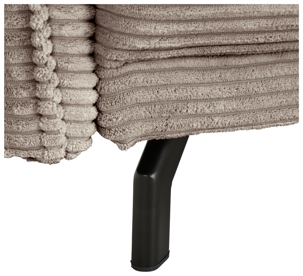 BIGSOFA in Cord Taupe  - Taupe/Schwarz, Design, Textil/Metall (226/91/103cm) - Carryhome
