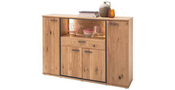 SIDEBOARD  in 165/115/37 cm  - Eichefarben/Anthrazit, KONVENTIONELL, Holz/Holzwerkstoff (165/115/37cm) - Landscape