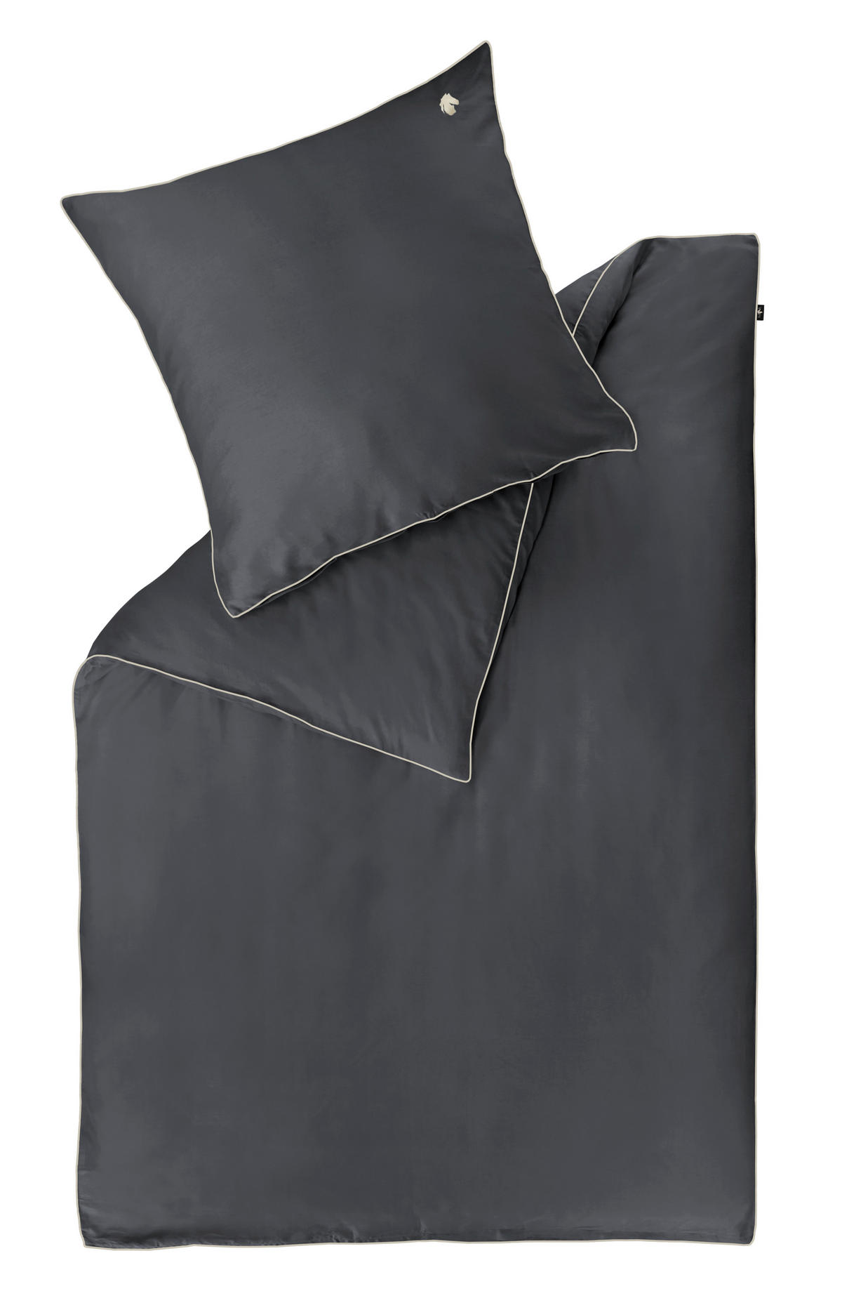 WENDEBETTWÄSCHE Marcel.Remus.Design - Palma anthrazit Satin 135/200 cm  - Anthrazit, Design, Textil (135/200cm)