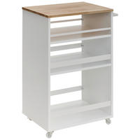 SERVIERWAGEN Kautschukholz massiv Naturfarben, Weiß  - Weiß/Naturfarben, Design, Holz/Holzwerkstoff (50/78/38cm) - MID.YOU