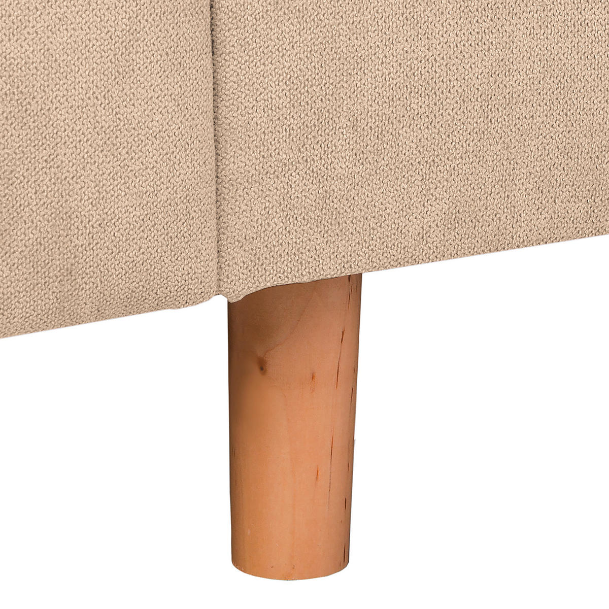 ECKSOFA inkl. Hocker Ariella Creme Mikrofaser  - Creme/Naturfarben, Design, Holz/Textil (161/231cm) - Livetastic