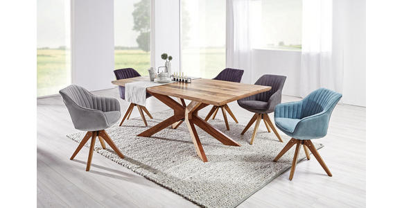 STUHL in Textil Anthrazit - Eichefarben/Anthrazit, Design, Holz/Textil (60/83/65cm) - Hom`in