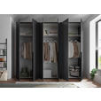 DREHTÜRENSCHRANK  in Graphitfarben  - Schwarz/Graphitfarben, MODERN, Glas/Holzwerkstoff (270/225/52cm) - Carryhome