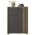 SCHUHSCHRANK 80/105/38 cm  - Schwarz/Eiche Artisan, Design, Holzwerkstoff/Kunststoff (80/105/38cm) - Carryhome