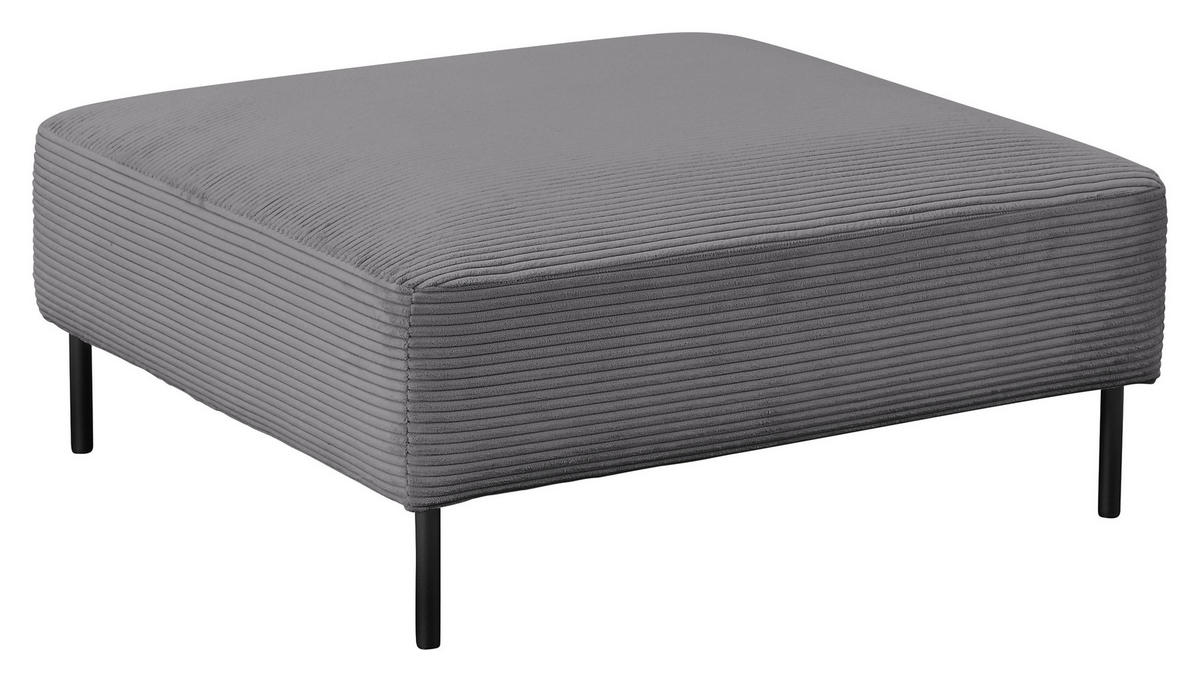HOCKER in Textil Dunkelgrau  - Dunkelgrau/Schwarz, Design, Textil/Metall (100/41/100cm) - Johann Jakob