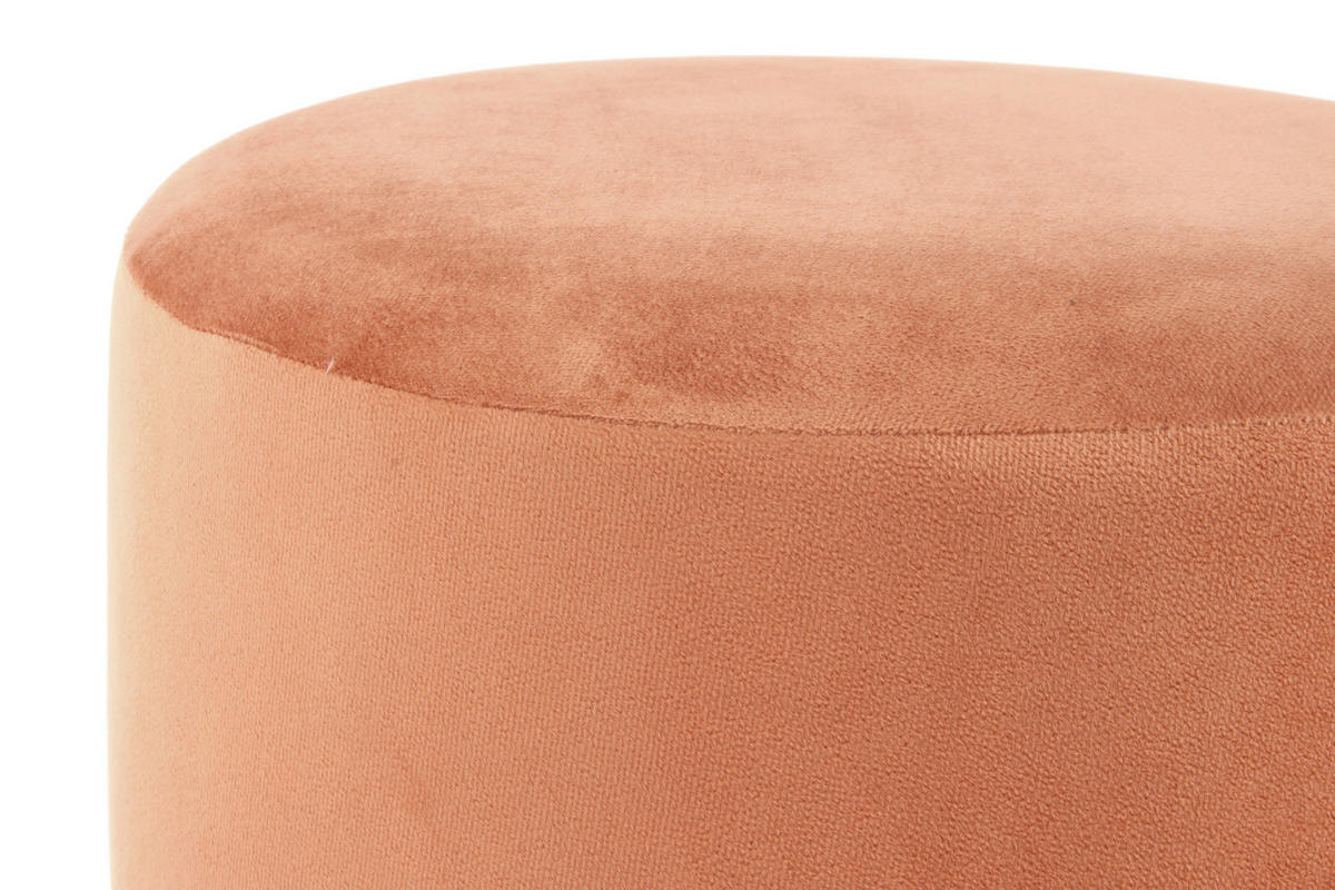 TABURETKA, drevo, kov, textil, kompozitné drevo, 35/46/35 cm - medená/terakota, Basics, kov/drevo (35/46/35cm)