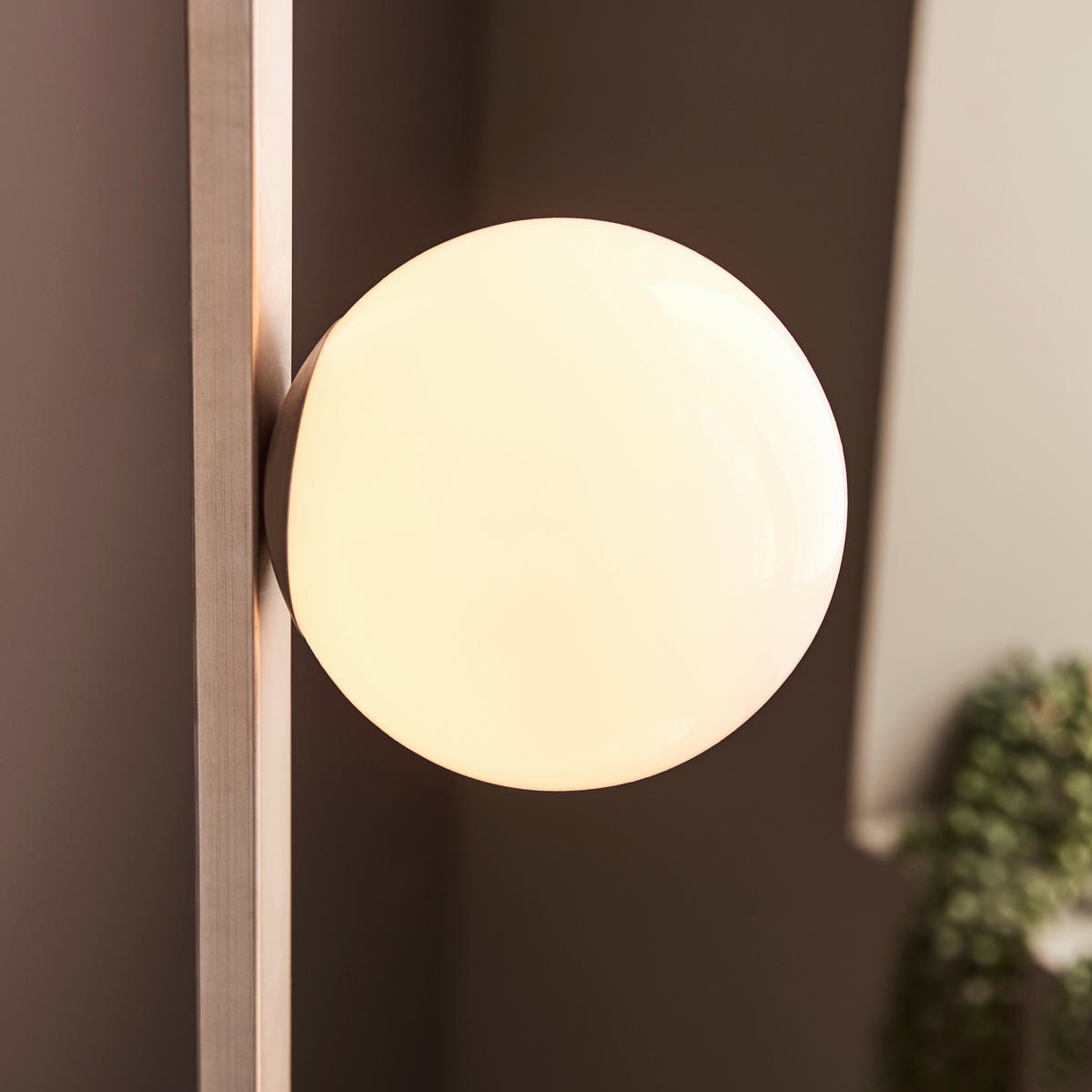 STEHLEUCHTE 32/141.5 cm    - Silberfarben/Opal, Basics, Glas/Metall (32/141.5cm) - ENDON