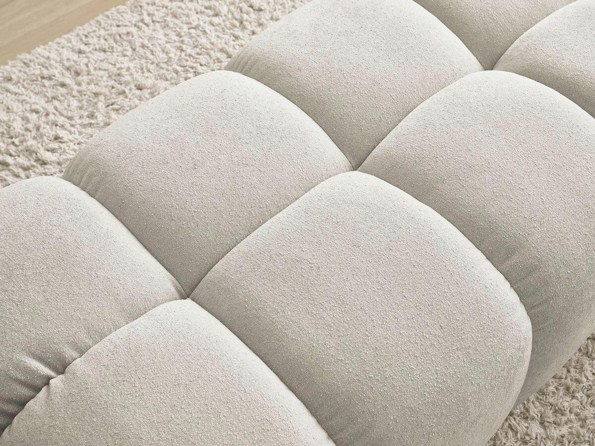 HOCKER EVEREST Struktur Beige  - Beige/Schwarz, MODERN, Kunststoff/Textil (140/70/40cm)