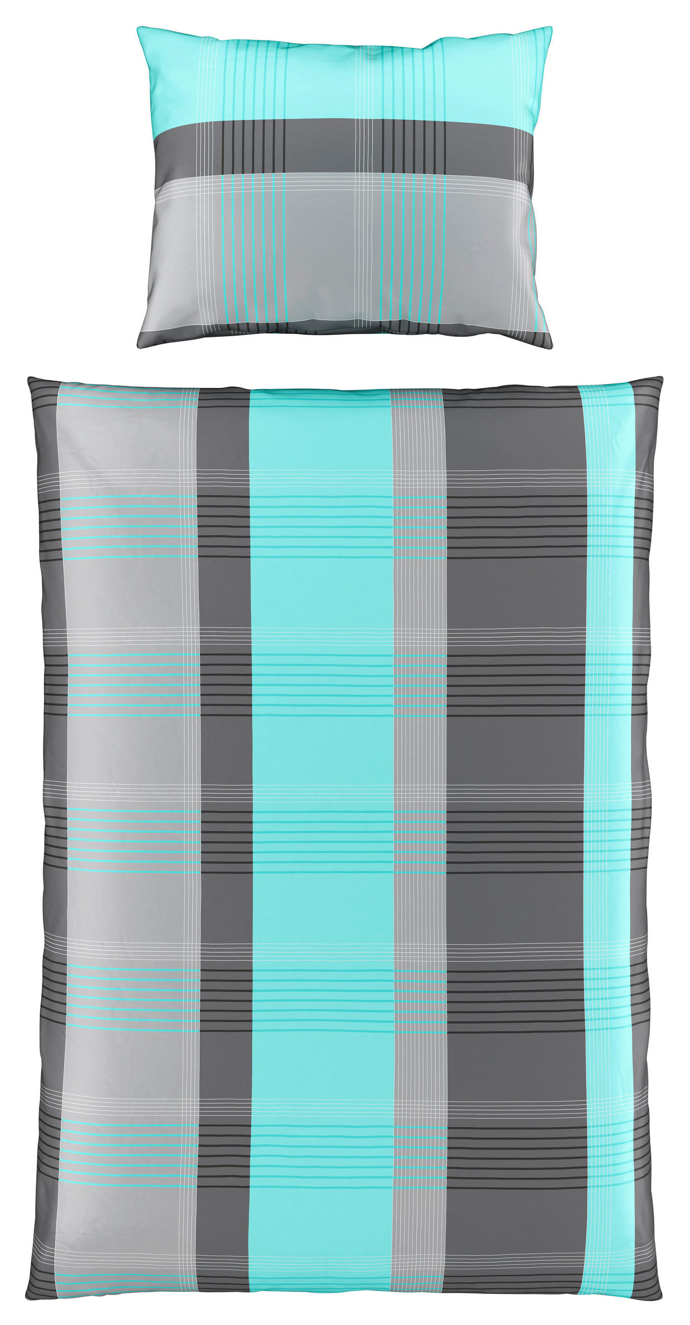 Satin Bettwäsche 140x200 Cm Beatrix Baumwolle Türkis