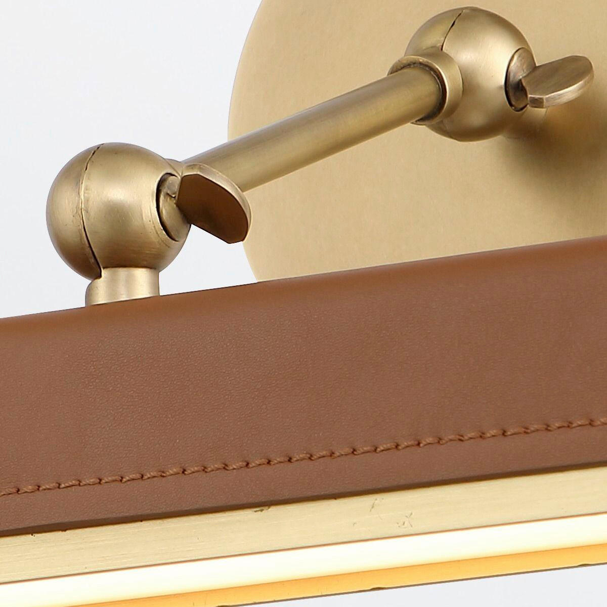 WANDLEUCHTE    - Messingfarben, KONVENTIONELL, Leder/Kunststoff (19,7/30,5/24,8cm) - Elstead Lighting