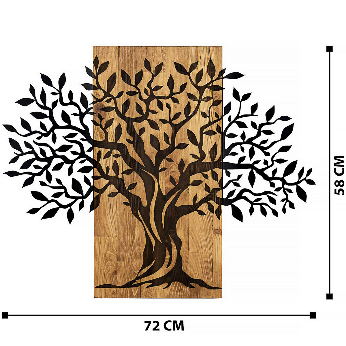 OBJEKTBILD 72/58 cm  - Schwarz/Braun, Basics, Holzwerkstoff (72/58cm)