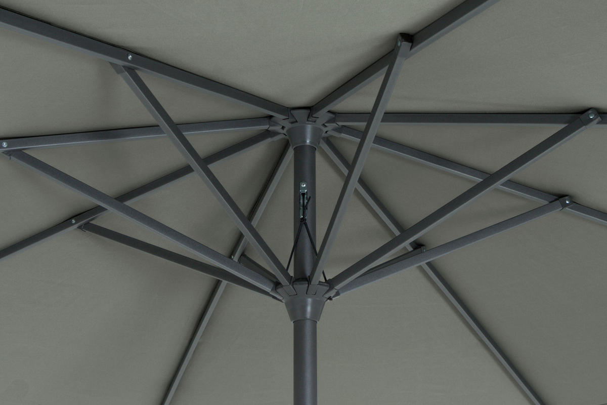 SONNENSCHIRM 350 cm  - Anthrazit/Olivgrün, KONVENTIONELL, Textil/Metall (350/350cm) - Siena Garden