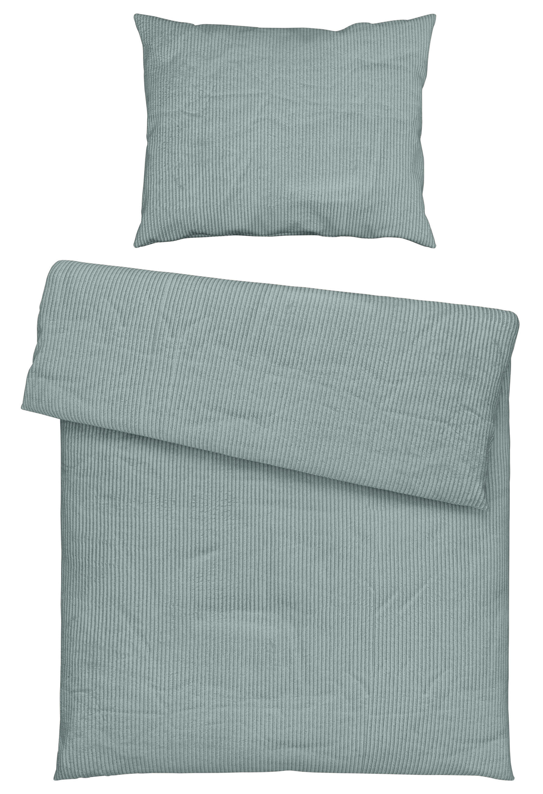 BETTWÄSCHE 2-teilig Cord 140/200 cm  - Salbeigrün, Basics, Textil (140/200cm) - Novel