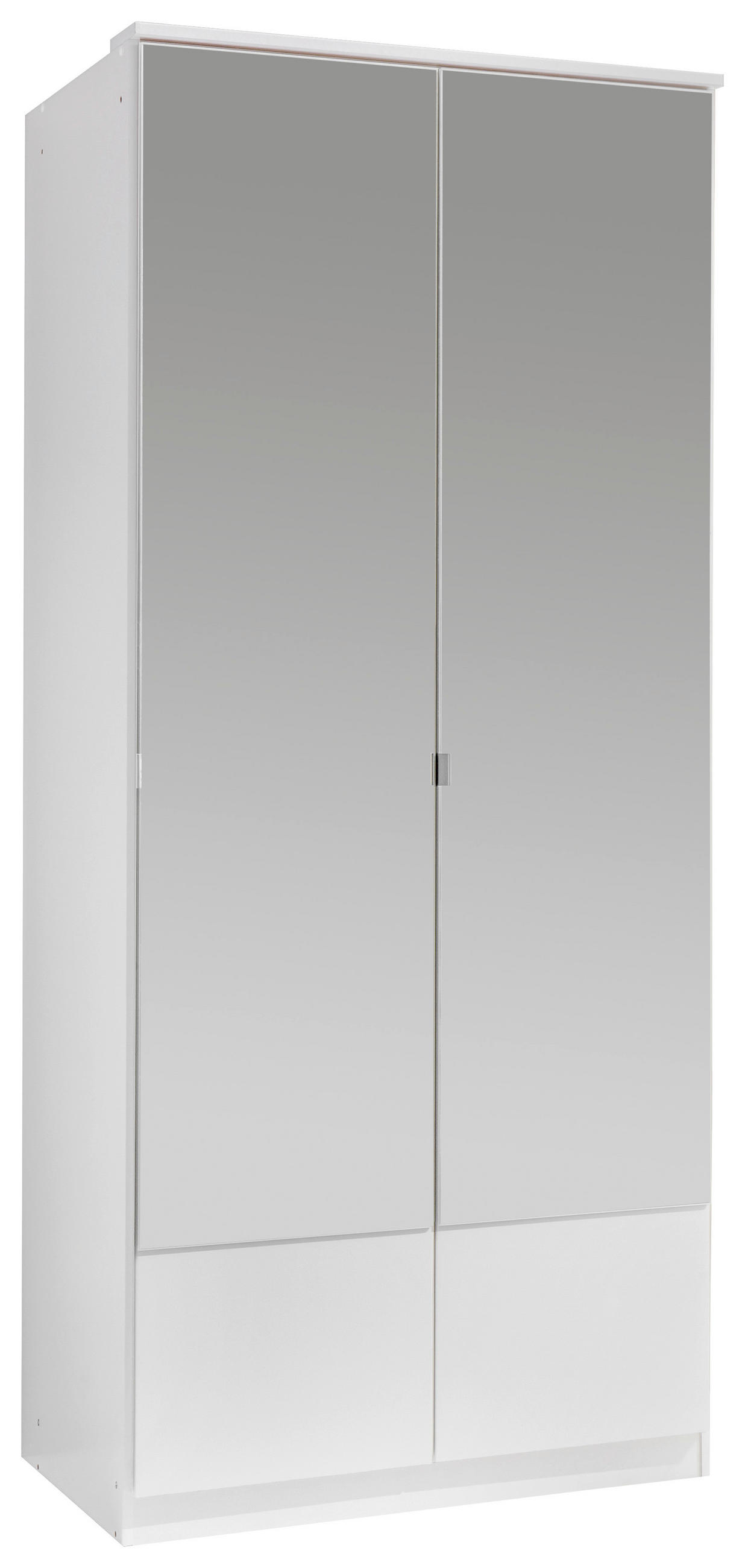 DREHTÜRENSCHRANK  in Weiß  - Alufarben/Weiß, KONVENTIONELL, Glas/Holzwerkstoff (90/199/58cm) - MID.YOU
