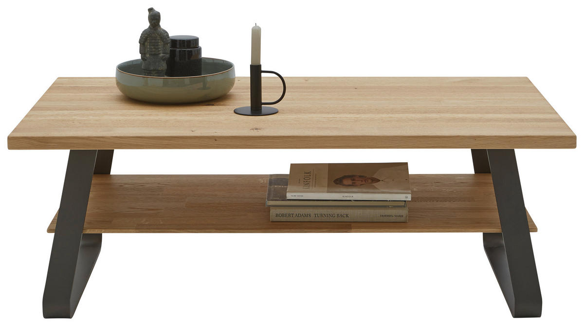 COUCHTISCH in Holz, Metall 120/70/42,6 cm  - Wildeiche/Schwarz, Natur, Holz/Metall (120/70/42,6cm) - Valnatura