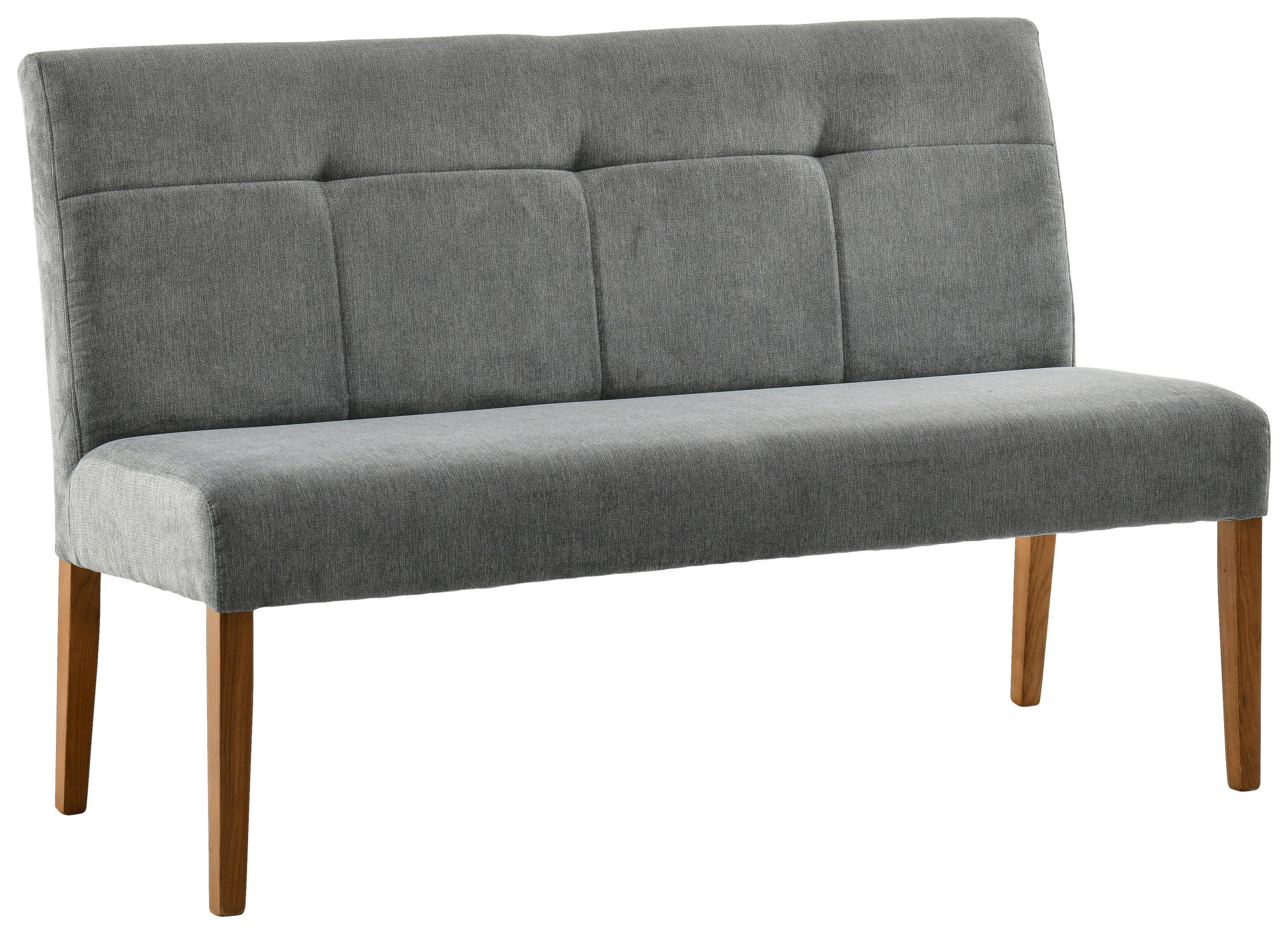 SITZBANK 140/91,5/63 cm Webstoff Eichefarben, Dunkelgrau Eiche massiv  - Eichefarben/Dunkelgrau, KONVENTIONELL, Holz/Textil (140/91,5/63cm) - Cantus