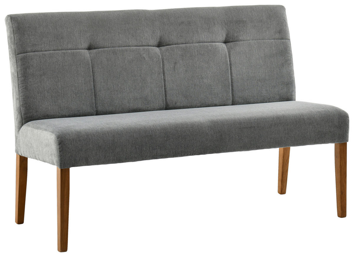 SITZBANK 140/91,5/63 cm Webstoff Eichefarben, Dunkelgrau Eiche massiv  - Eichefarben/Dunkelgrau, KONVENTIONELL, Holz/Textil (140/91,5/63cm) - Cantus