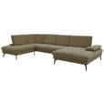 WOHNLANDSCHAFT in Webstoff Hellbraun  - Hellbraun/Schwarz, Design, Textil/Metall (208/354/157cm) - Dieter Knoll