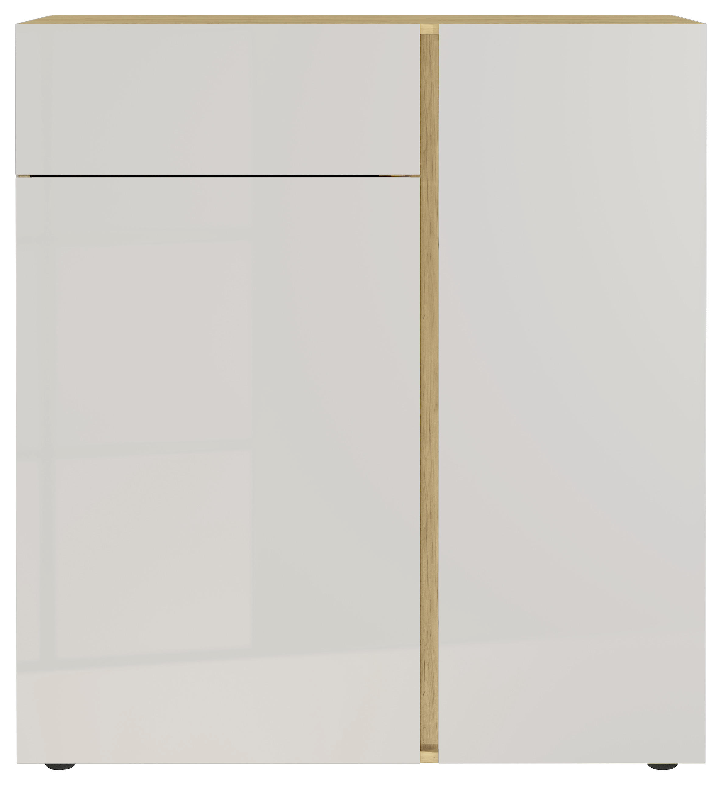 KOMMODE Eichefarben, Kaschmir - Kaschmir/Eichefarben, KONVENTIONELL, Glas/Holzwerkstoff (94/104/42cm) - Voleo