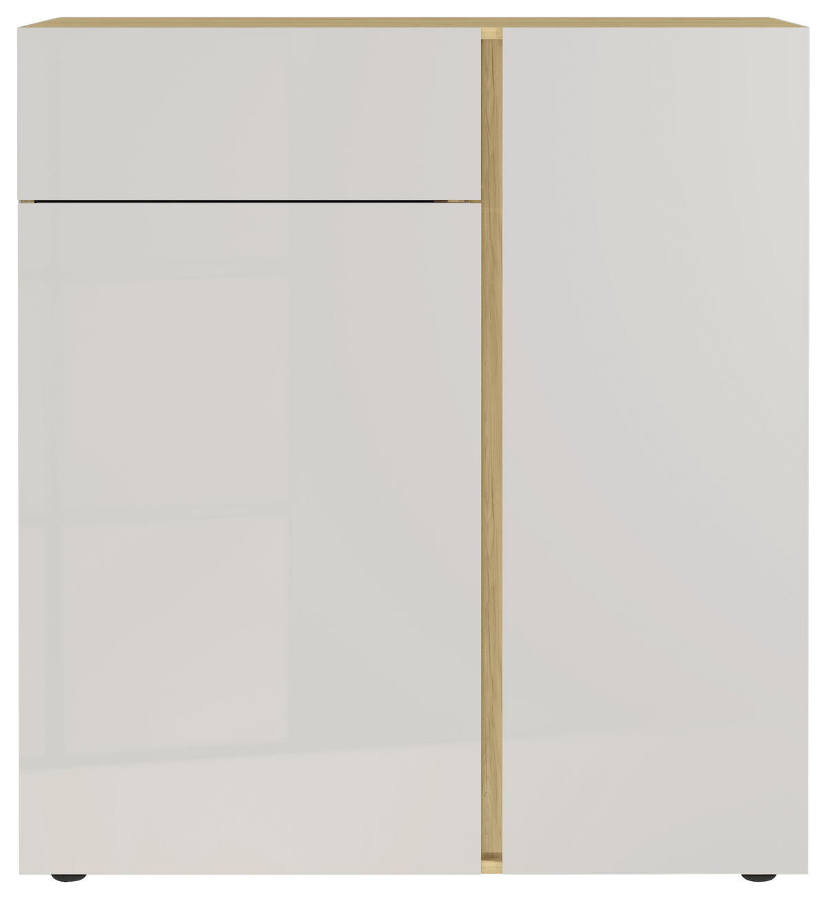KOMMODE GW-Mesa  in 94/104/42 cm  - Kaschmir/Eichefarben, KONVENTIONELL, Glas/Holzwerkstoff (94/104/42cm) - Voleo