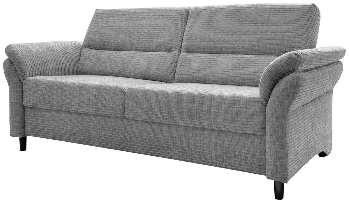 3-SITZER-SOFA in Mikrofaser Grau  - Schwarz/Grau, Modern, Holz/Textil (192/90/89cm) - Livetastic