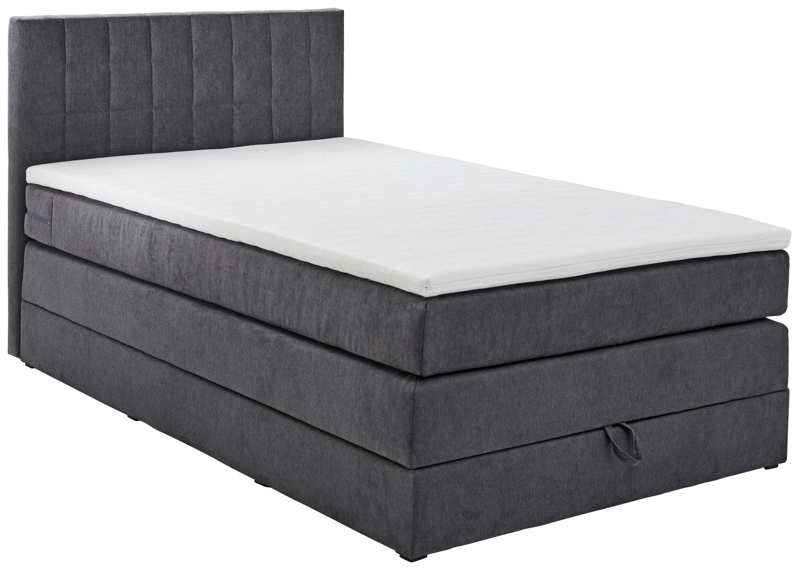 BOXSPRINGBETT 120/200 cm in Anthrazit - Anthrazit/Schwarz, Design, Kunststoff/Textil (120/200cm) - Xora