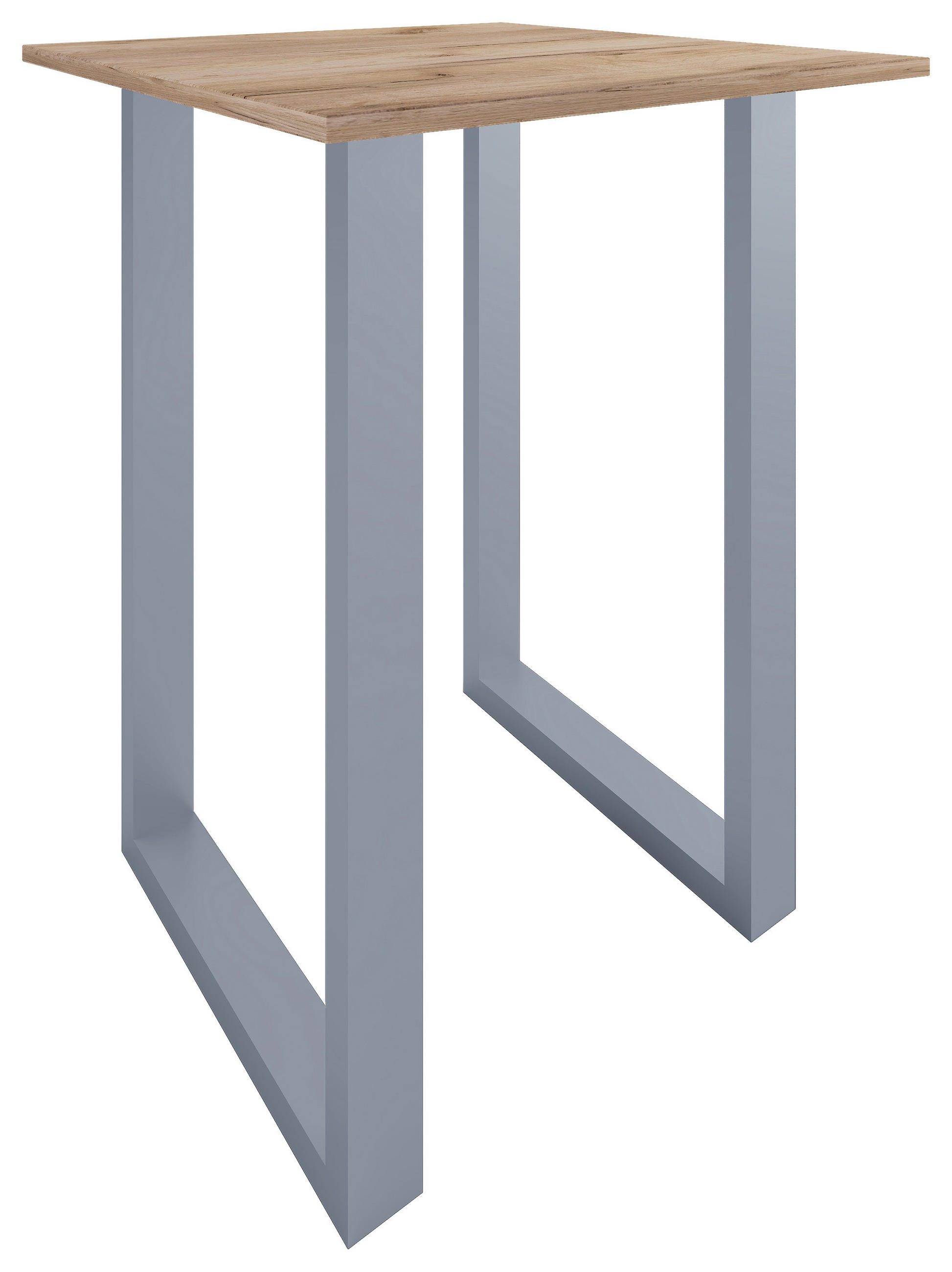 BARTISCH in Metall, Holzwerkstoff 80/102/80 cm   - Honigeiche/Silberfarben, KONVENTIONELL, Holzwerkstoff/Metall (80/102/80cm)