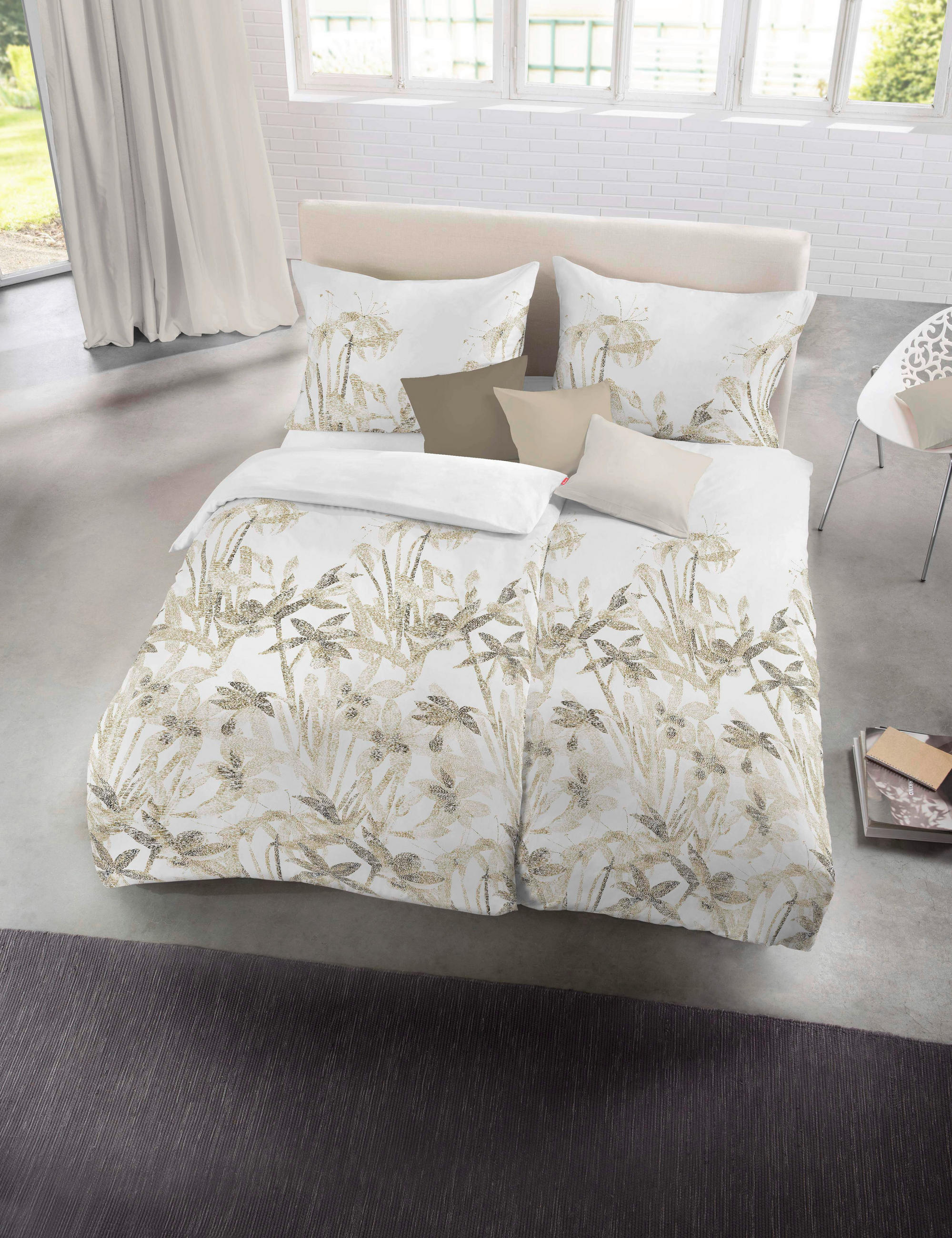 BETTWÄSCHE Provence Cassis Leinenoptik 200/220 cm  - Beige, Basics, Textil (200/220cm) - Fleuresse