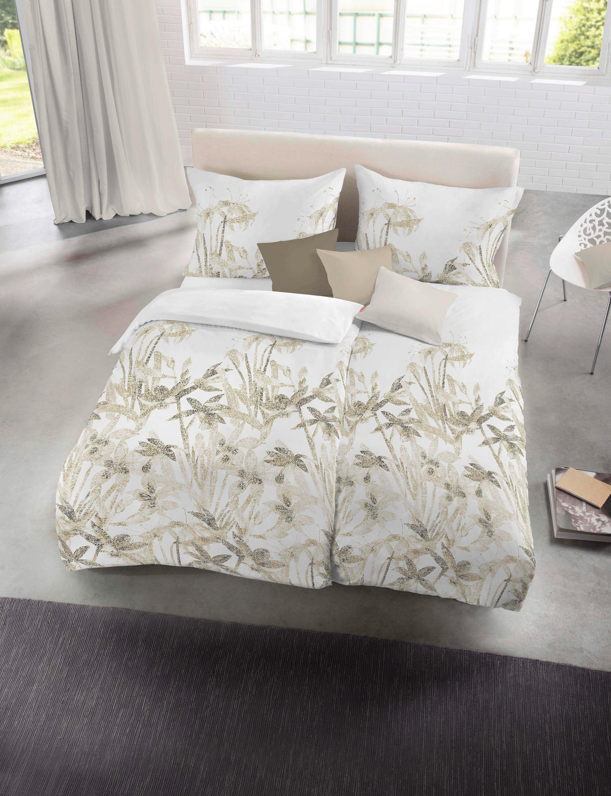 BETTWÄSCHE Provence Cassis Leinenoptik 200/220 cm  - Beige, Basics, Textil (200/220cm) - Fleuresse