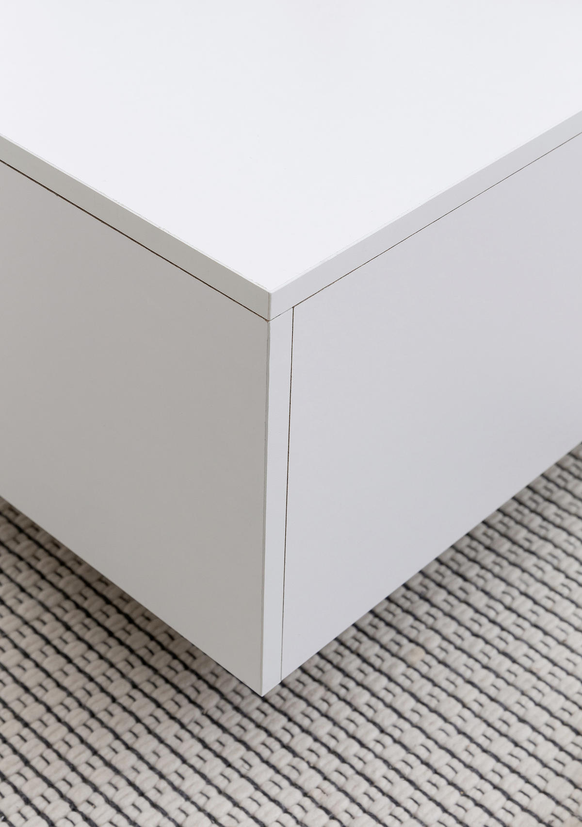 KLUBSKA MIZA, bela  - bela, Moderno, leseni material (60/60/35,5cm) - MID.YOU
