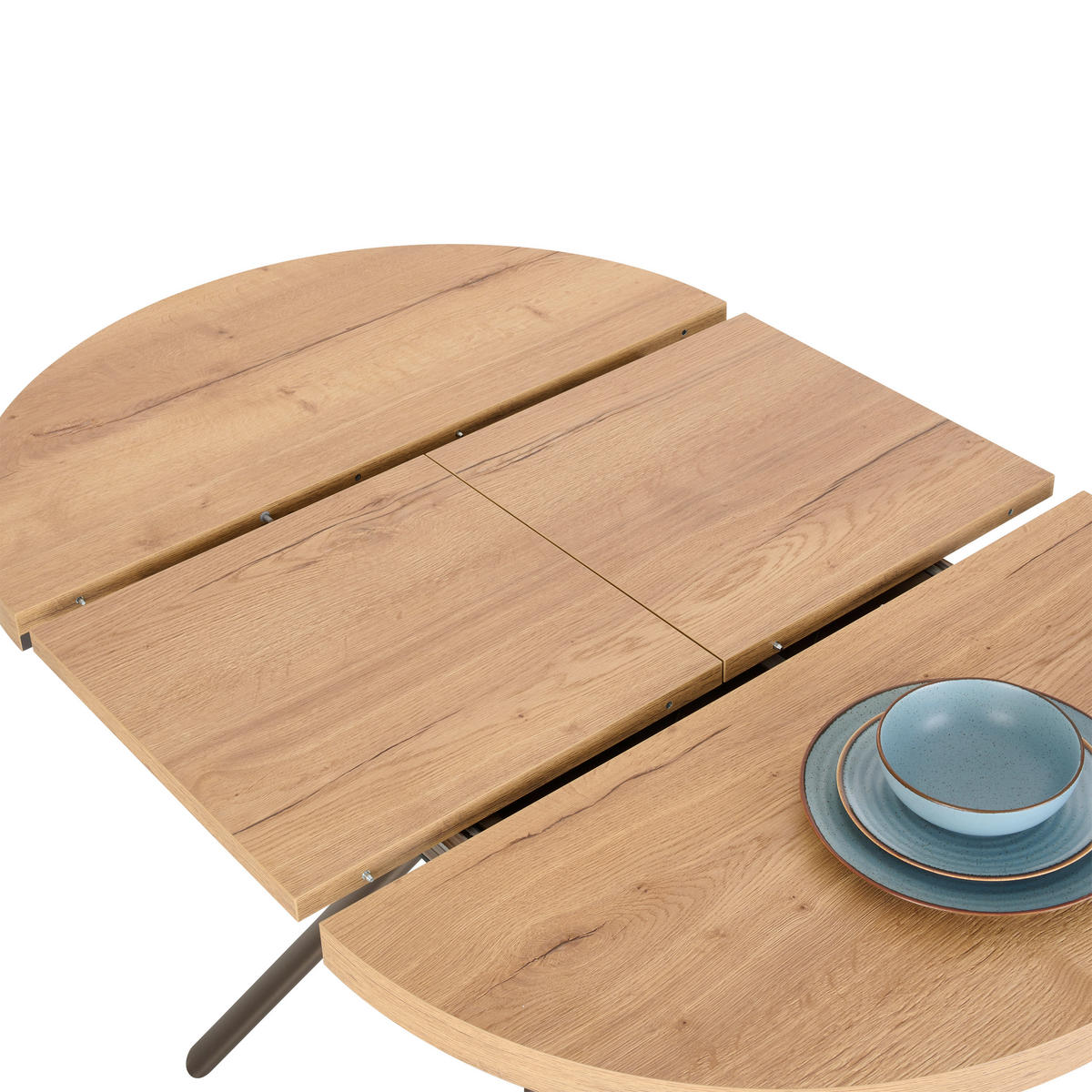 ESSTISCH Metall, Holzwerkstoff 90/90/76 cm  - Eichefarben/Braun, Design, Holzwerkstoff/Metall (90/90/76cm) - Venjakob