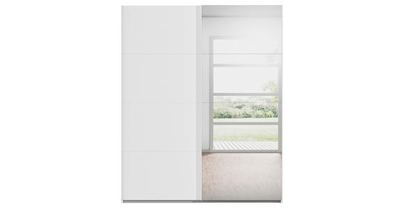 SCHWEBETÜRENSCHRANK 181/223/68 cm 2-türig Weiß  - Weiß, Design, Glas/Holzwerkstoff (181/223/68cm) - Novel