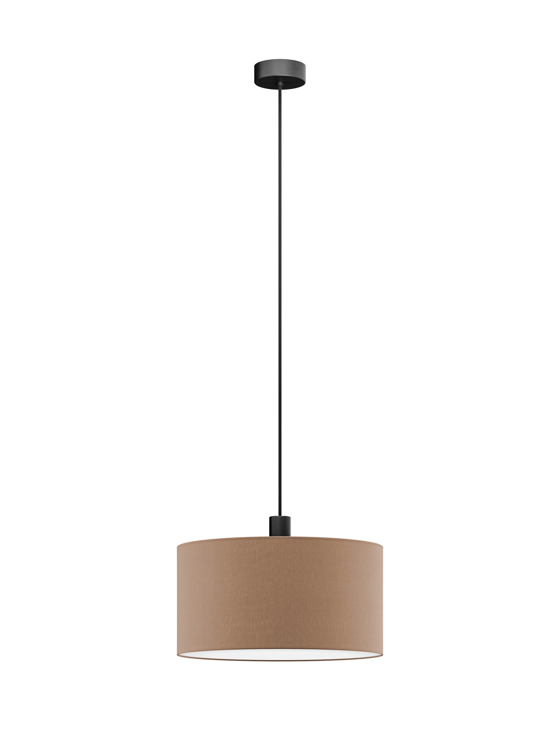 FÜGGŐLÁMPA 50/130 cm  - világosbarna, Basics, műanyag/textil (50/130cm)