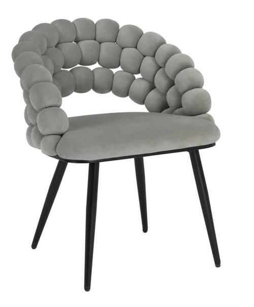 ARMLEHNSTUHL  in Eisen Samt  - Schwarz/Grau, Design, Textil/Metall (58/80/62cm) - Novel