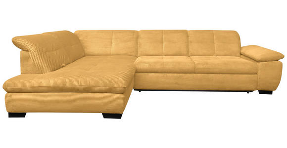 ECKSOFA  in Cord Currygelb  242/313 cm  - Currygelb/Schwarz, Design, Textil/Metall (242/313cm) - Xora