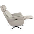RELAXSESSEL Argo Echtleder Relaxfunktion, Kopfteilverstellung, Rücken echt    - Hellgrau, Design, Leder (71/110/80cm) - Novel