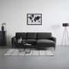 ECKSOFA in Webstoff Schwarz  - Schwarz, Modern, Textil/Metall (255/164cm) - MID.YOU
