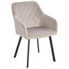 ARMLEHNSTUHL  in Eisen Samt  - Taupe/Schwarz, MODERN, Holz/Textil (54/87/64cm) - Livetastic