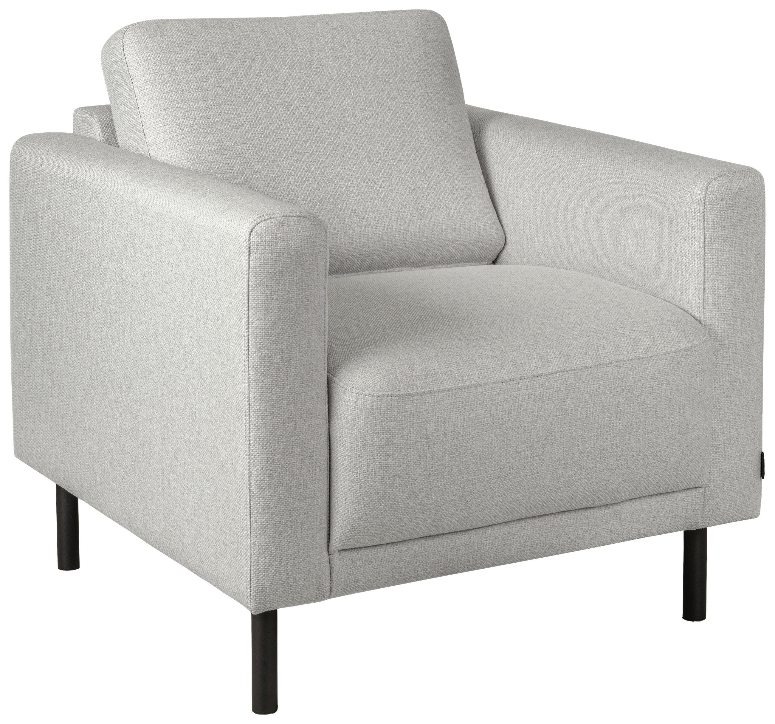 FÅTÖLJ i textil, metall, trä ljusgrå  - ljusgrå/svart, Design, metall/trä (78/78/85cm) - Pure Home Comfort