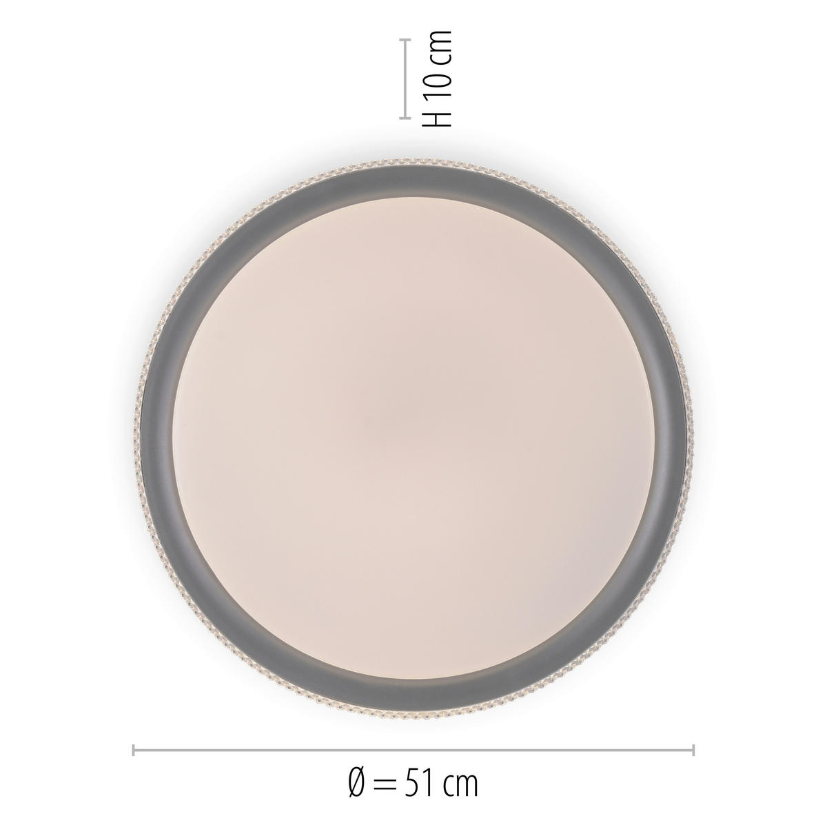 LED-DECKENLEUCHTE Lola Smart  Smart 51/51/9 cm   - Silberfarben/Weiß, Design, Kunststoff/Metall (51/51/9cm)