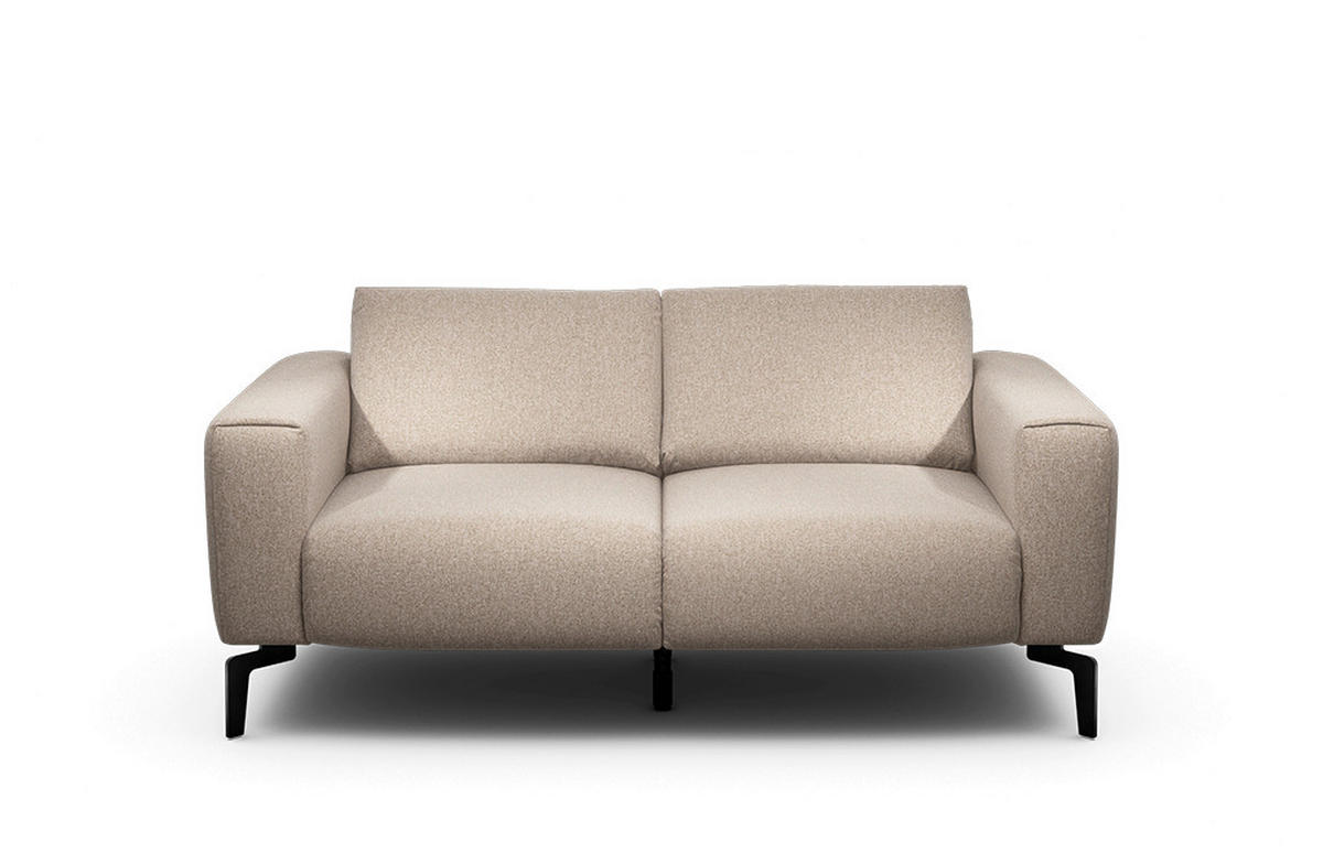2-SITZER-SOFA Chenille Sandfarben  - Sandfarben/Schwarz, Design, Textil/Metall (180/86/86-94cm) - SENSOO