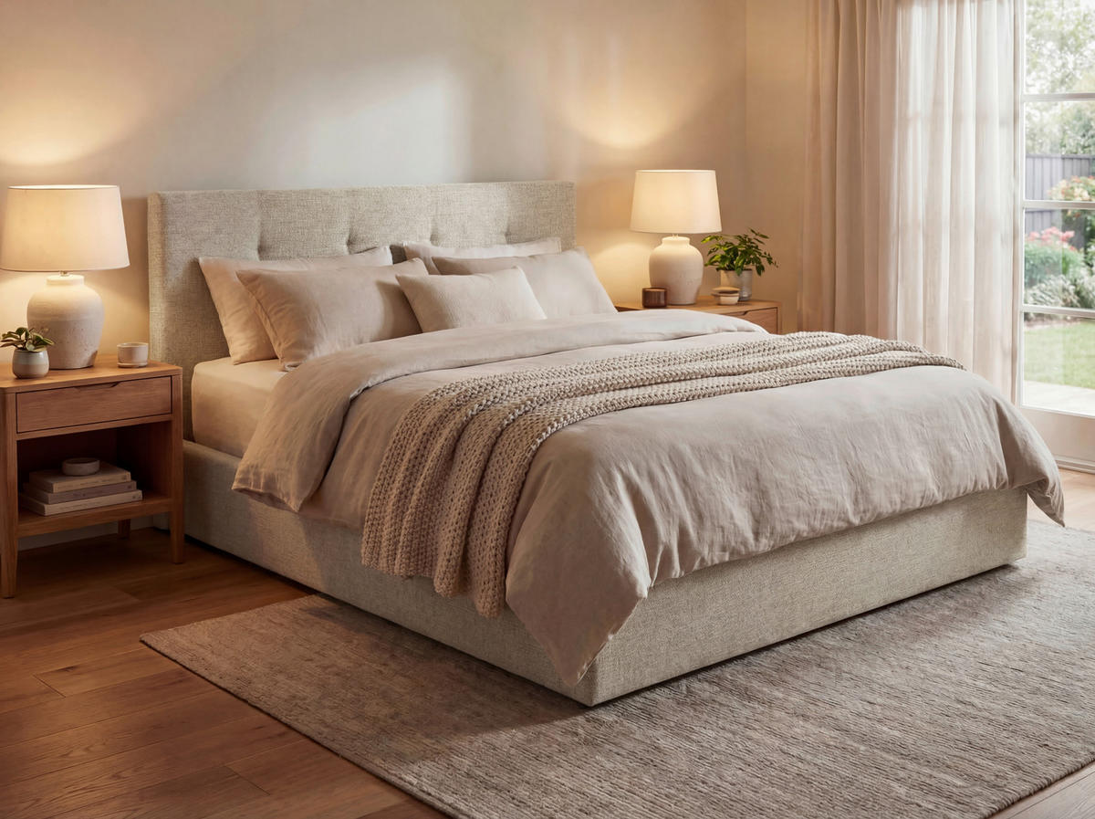 POLSTERBETT Lattenrost, Bettkasten Beige 180/200 cm  - Beige, MODERN, Holz/Textil (180/200cm) - Livetastic