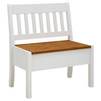 SITZBANK 83/93/58 cm Weiß, Bernsteinfarben Kiefer massiv  - Bernsteinfarben/Weiß, ROMANTIK / LANDHAUS, Holz (83/93/58cm) - Boxxx